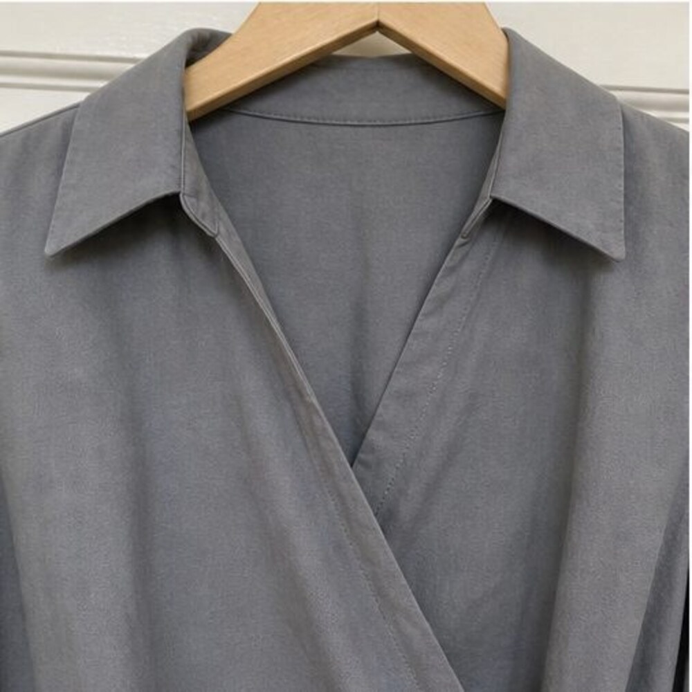 Gray Ruffle Blouse - Picture 4 of 6